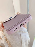 Shein- 1pc Chain Detail Wallet iPhone Case