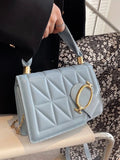 Shein - Quilted square bag with flap buckle decor