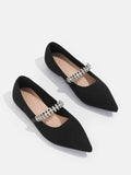 Shein- CUCCOO Trending rhinestone-embellished pointed-toe ballet flats