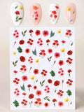 Shein- 1sheet Flower Print Nail Art Sticker