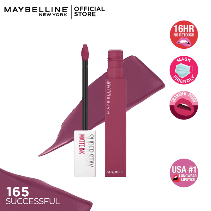 Maybelline New York- Super Stay Matte Ink Liquid Lipstick Pinks - 165 Successful