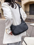 Shein - Streamlined zipper hobo bag