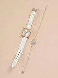 Shein One piece quartz watch with square pointer dial and one piece bracelet