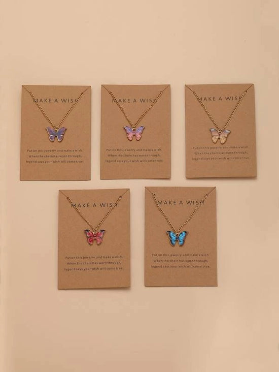 Shein- 5pcs Butterfly Pendant Necklace