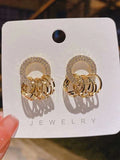 Shein- Round rhinestone earrings