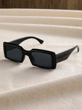 Shein - Square Frame Sunglasses- Grey