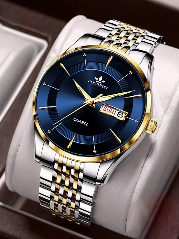 Shein - Men Round Pointer Date Quartz Watch