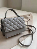 Shein - Mini Diamond-Shaped Quilted Flap Square Bag