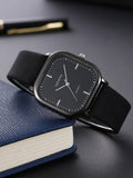 Shein - Men Square Pointer Quartz Watch