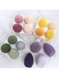 Shein - 4pcs Beauty Sponge Set And Storage Box, Makeup Puff For Wet & Dry Use, Cosmetics Tool
