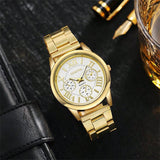 Shein - 2PCS Fashion Couple Set Watches Luxury Men Women Business Casual  Quartz Watch Simple  Wristwatch  Stainless Steel Strap Lover's Watch Gifts
