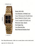 Shein - 1pc Ladies' Stainless Steel Strap Trendy Quartz Watch With Rhinestone Decor