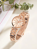 Shein - 1set Women's Simple Style Outfit With Kezzi Fashionable Casual Alloy Strap Wristwatch