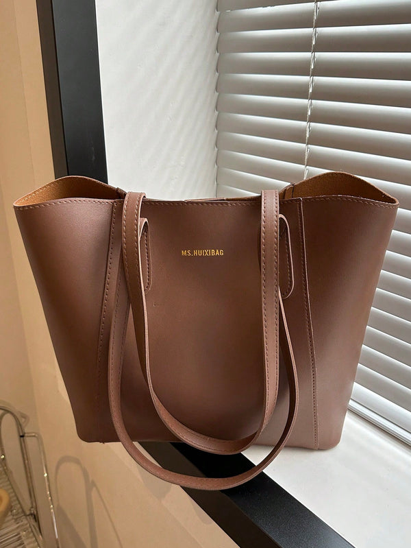 Shein - Large Capacity Tote Bag For Women, Korean Style, Ins Design, Versatile, High-End, Suitable For Commuting And School