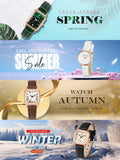 Shein - 4pcs/Set Lady Dry Cell Combination Set 2021 New Seasonal Four-Seasons Theme Watch With Gift Box Simple Casual Business Zinc Alloy Vintage Quartz Leather Watch For Everyday Life & Holiday Gift