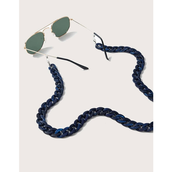 Shein- Acrylic Sunglasses  & Mask Chain - Blue