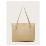 Shein- Khaki Net buckle handbags with two elegant straps