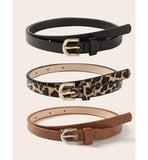 Shein- Leopard Pattern Buckle Belt 3 pieces