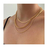 Dama Rusa- Golden Multi-layered Snake Chain Necklace- TM-MLN-03
