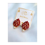 Jewel charms- Red Zircon Pearl Studs