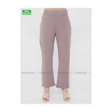 Modanisa- White - Ecru - Lilac - Plus Size Pants