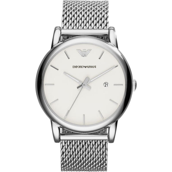 Emporio Armani- Men’s Quartz Stainless Steel White Dial 41mm Watch AR1812