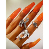 Shein- Fashion Jewellery 3Pcs Bohe Starfish Dolphin Metal Rings Set