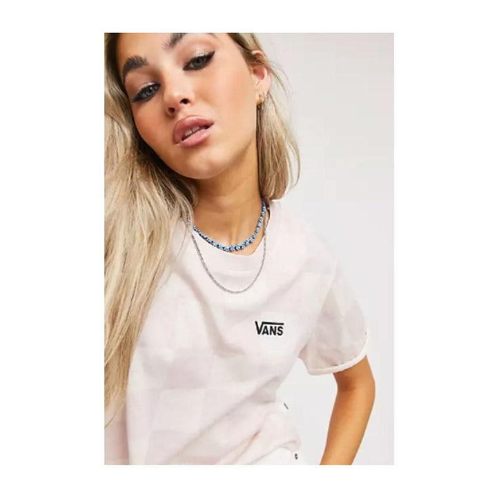 Asos- Vans Rolled Out Check tT-shirt in Pink