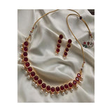 House Of Jewels- Elegant Red  Crystal Set  (Necklace and Earrings)