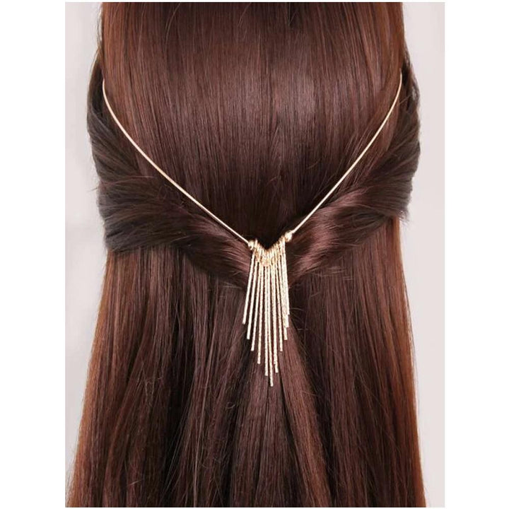 Shein-Metal Tassel Decor Headband