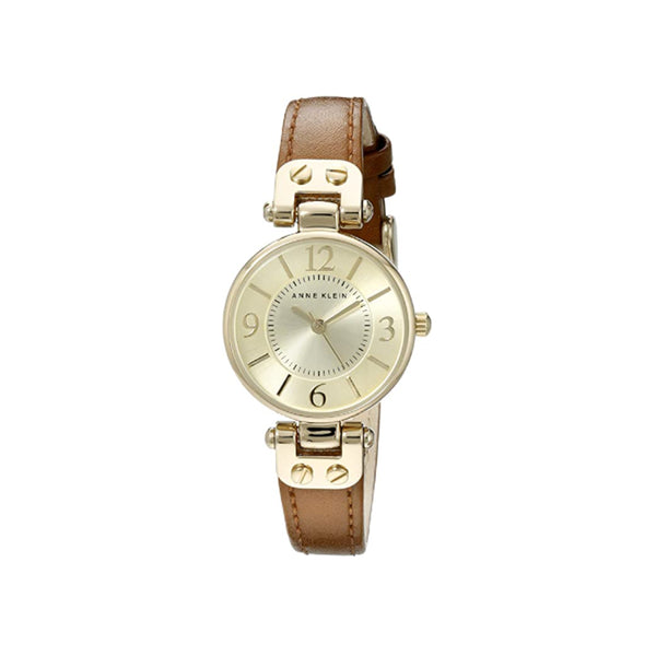 Anne Klein- Womens Leather Strap Watch (Honey/Gold)