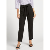 Max Fashion- Black Solid Mid-Rise Pants with Pocket Detail and Tie-Ups