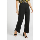 Max Fashion- Black Solid Mid-Rise Palazzos with Pockets