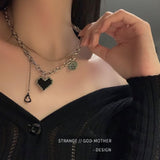 Shein- Fashion Jewellery 1 Piece Heart Shape Long Chain Necklaces