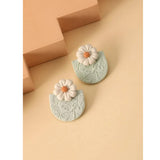 Shein - Flower Decor Drop Earrings