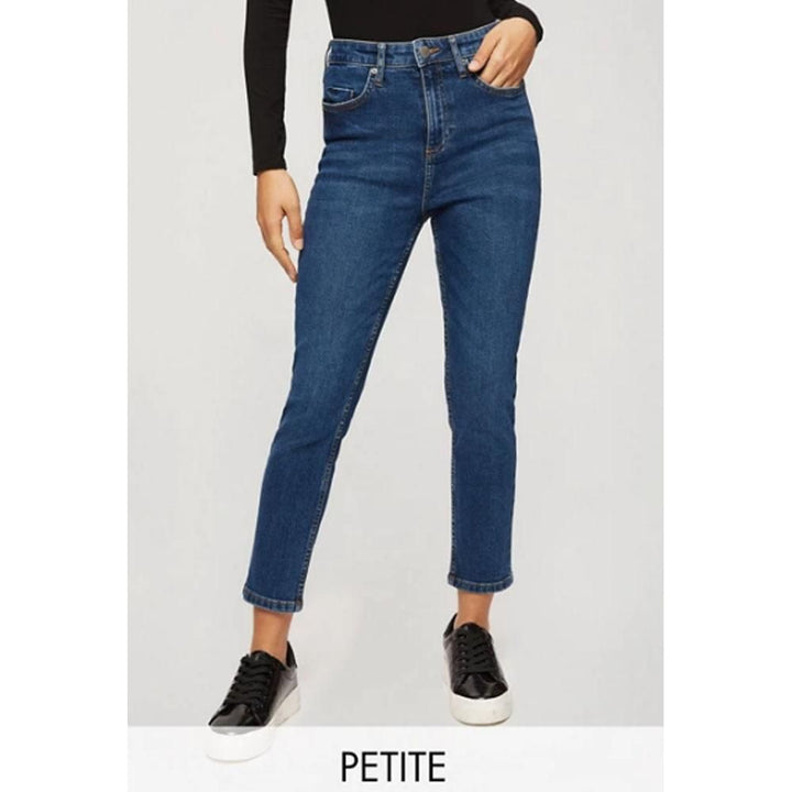 Asos Design- Miss Selfridge Petite Emily Jeans in Dark Blue Wash