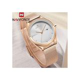 Curren- New NAVIFORCE Women Watches Luxury Blue Gold Quartz Ladies Watches Mesh Watches Ladies With Brand Box - NF5015