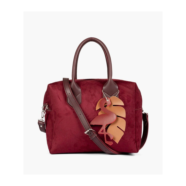 RTW- Burgundy suede mini bowling bag