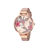 Nine West- Floral Dial Strap Watch For Women