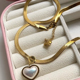 Jewels by Noor- Gold Heart Snake Chain