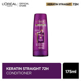 L'Oreal Paris-Elvive Keratin Straight 72H Conditioner 175 ml - For Straight Smooth Hair