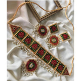 House Of Jewels- Red & Green Meenakari Set