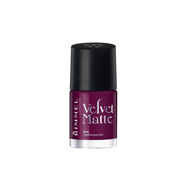 Rimmel- London Velvet Matte Nail Polish Sumptuous Red 014, 12ml