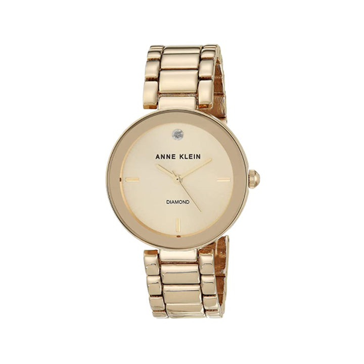 Anne Klein- Womens Diamond-Accented Bracelet Watch (Gold)