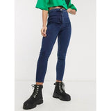 Asos- Collusion x002 Jegging With Raw Hem In Blue