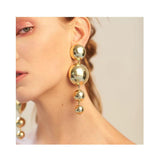 Dama Rusa- Four Metal Balls Big Gold Statement Earrings For Women- TM-E-45