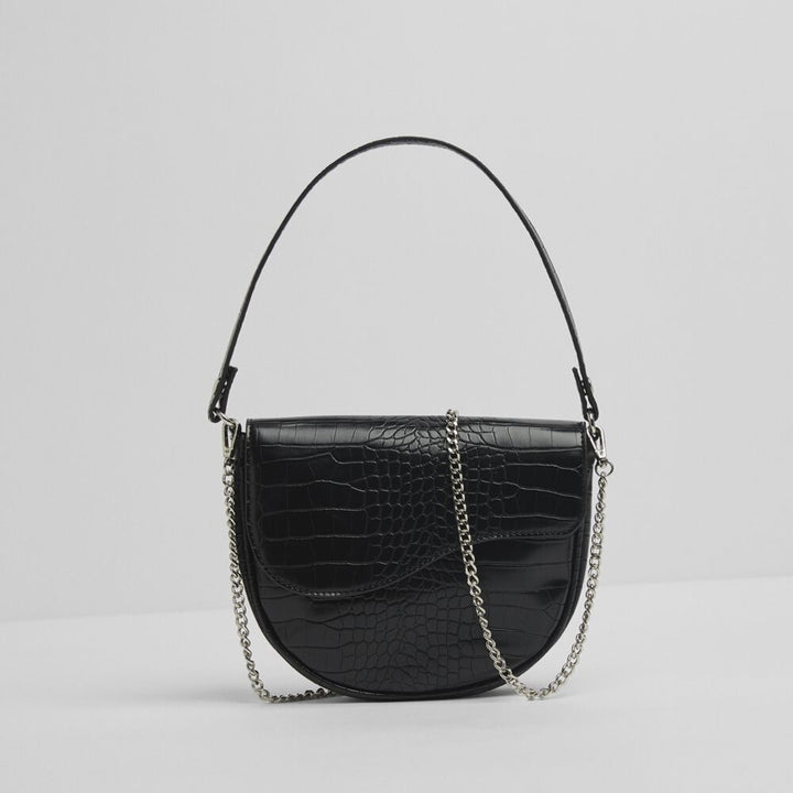 Bershka- Mock Croc Half-Moon Bag