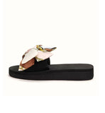 Shein- Flat Shoes Decorated With Bow Tie And Printed Chain