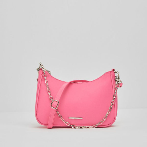 Bershka- Pink Satin Bag With Chain