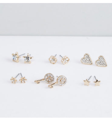 Max Fashion- Assorted Stud Earrings - Set of 6 by Bagallery Deals priced at #price# | Bagallery Deals